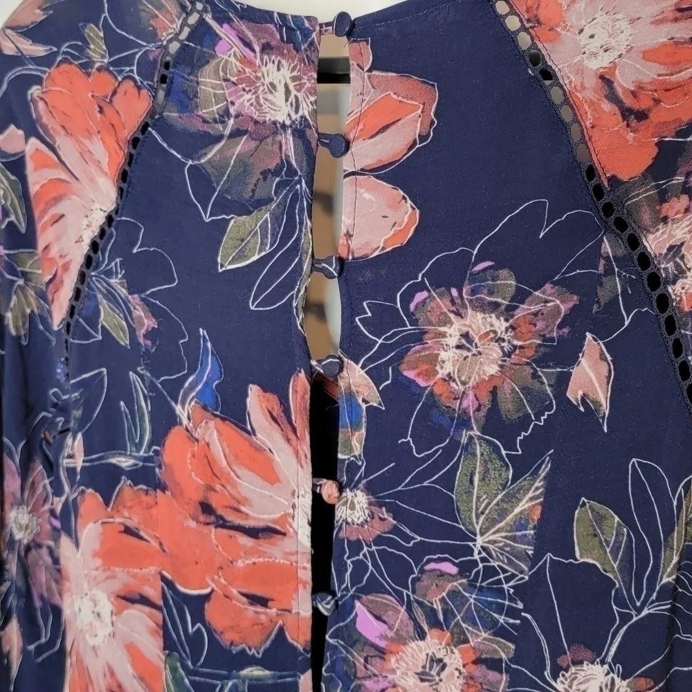 Free People Eyes on You Printed Mini Dress in Navy Combo - Picture 11 of 15